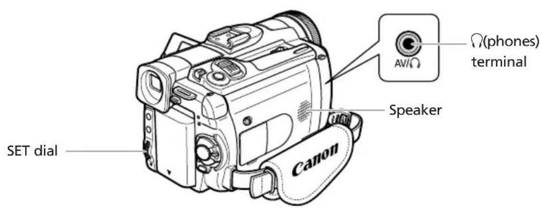 CANON MVX25i - Adjusting the Volume - 1