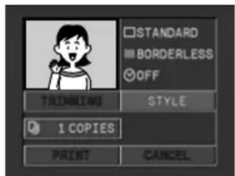CANON MVX25i - In the print setting menu, turn the SET dial to select [STYLE] and press the SET dial. - 1