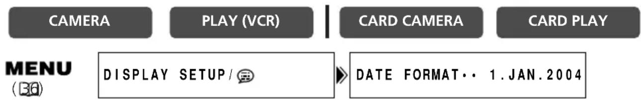 CANON MVX25i - Changing the Date Format - 1