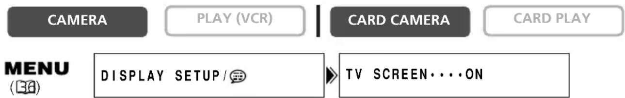 CANON MVX25i - Hiding/Showing the Displays on the TV Screen - 1