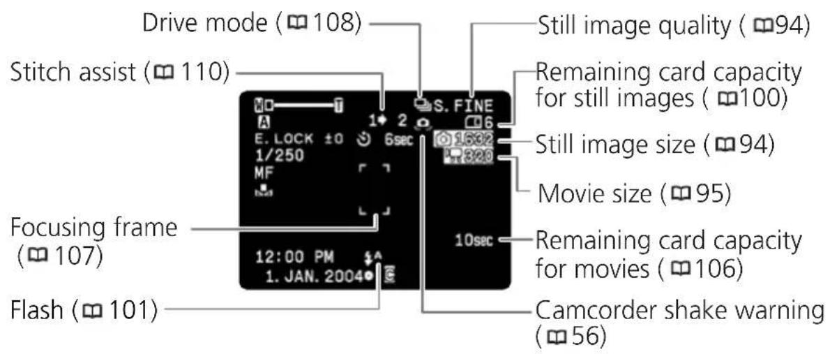 CANON MVX25i - Screen Displays during Recording/Playback - 3