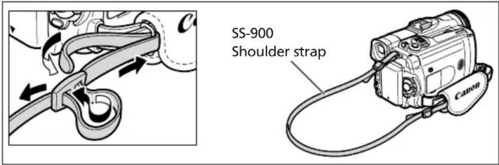 CANON MVX25i - Attaching the Shoulder Strap - 1