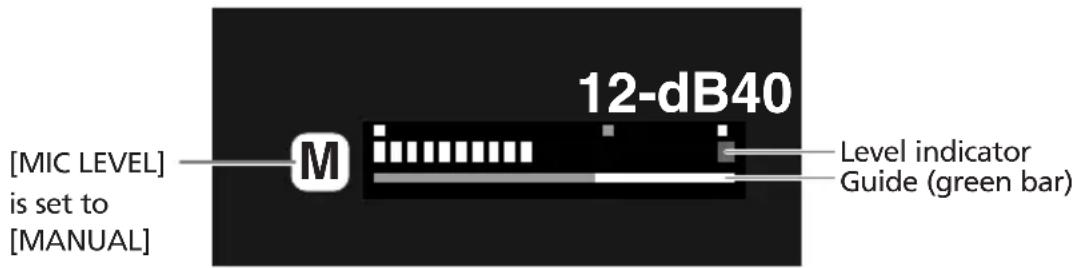 CANON MVX25i - ○ About the audio level indicator: - 1