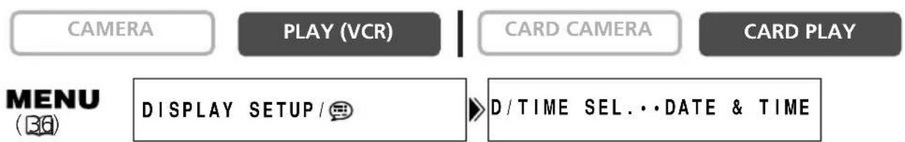 CANON MVX25i - Selecting the Date/Time Display Combination - 1