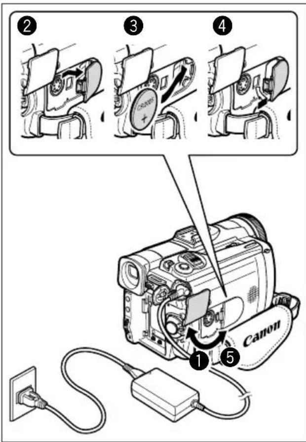 CANON MVX25i - Installing the Backup Battery - 2