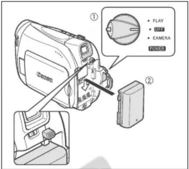 CANON MV960 - Attaching the Battery Pack - 1