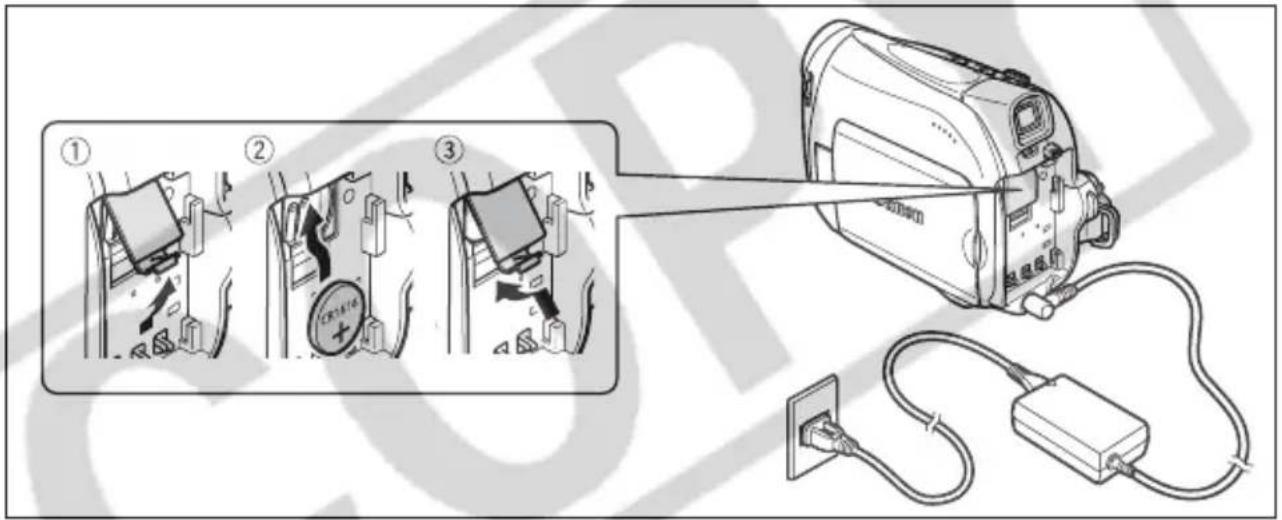 CANON MV960 - Installing the Backup Battery - 1