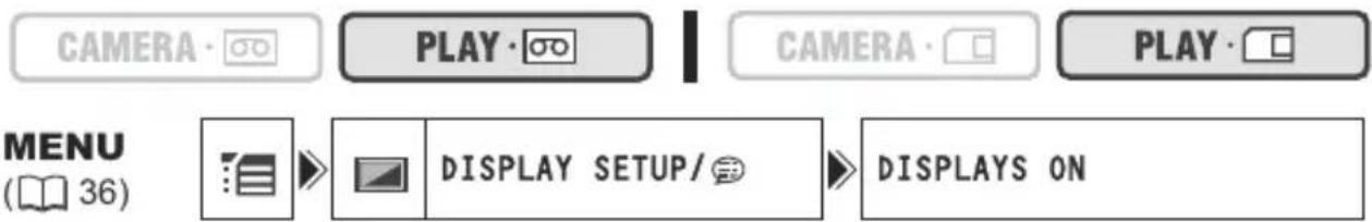 CANON MV960 - Hiding the Displays on the LCD Screen - 1