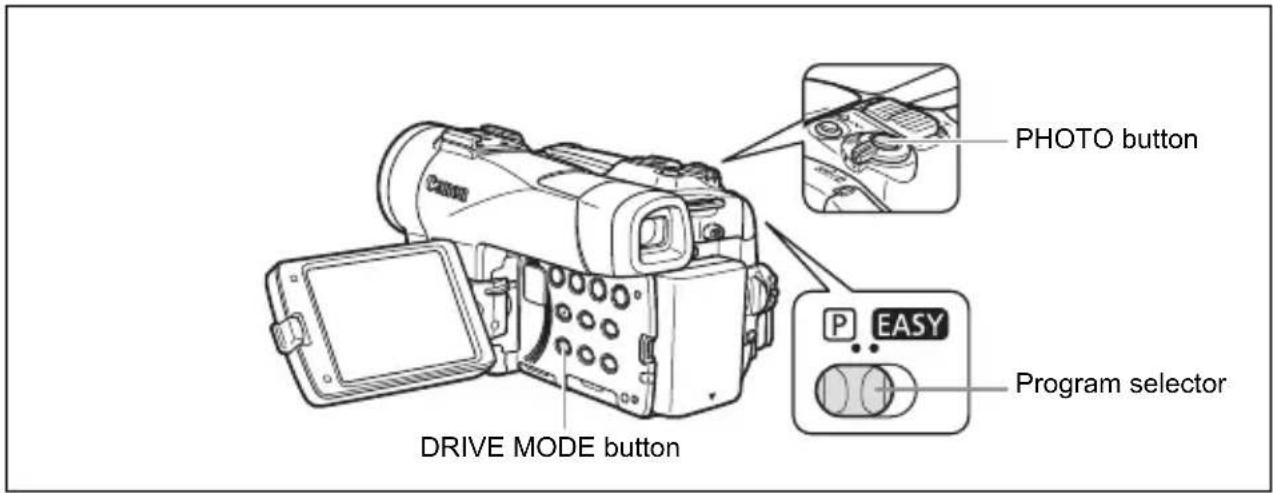 CANON MVX350i - Selecting the Drive Mode - 1