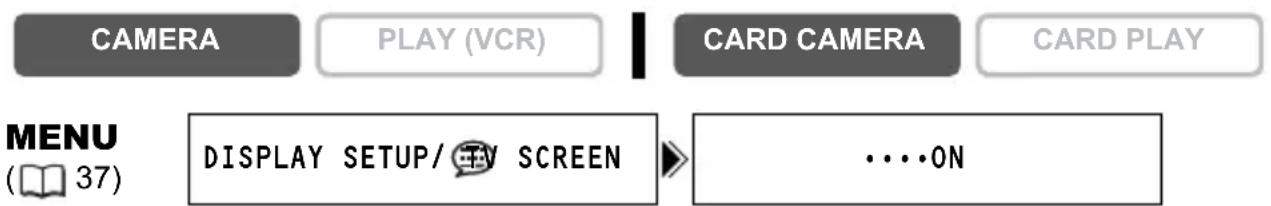 CANON MVX350i - Hiding/Showing the Displays on the TV Screen - 1
