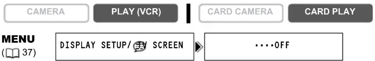 CANON MVX350i - Hiding/Showing the Displays on the TV Screen - 2