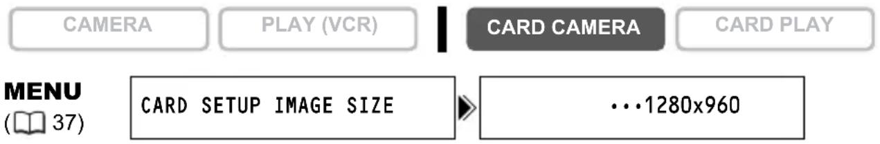 CANON MVX350i - Changing the Still Image Size - 1