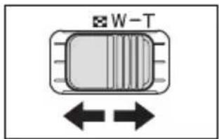 CANON MVX350i - Move the zoom lever toward W to zoom out (wide-angle). Move it toward T to zoom in (telephoto). - 1