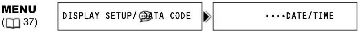 CANON MVX350i - Selecting the Data Code Display Combination - 2