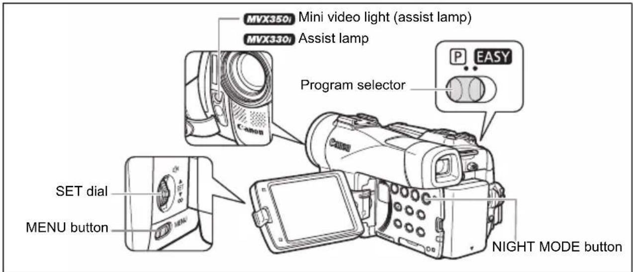 CANON MVX350i - Using the Night Modes - 3