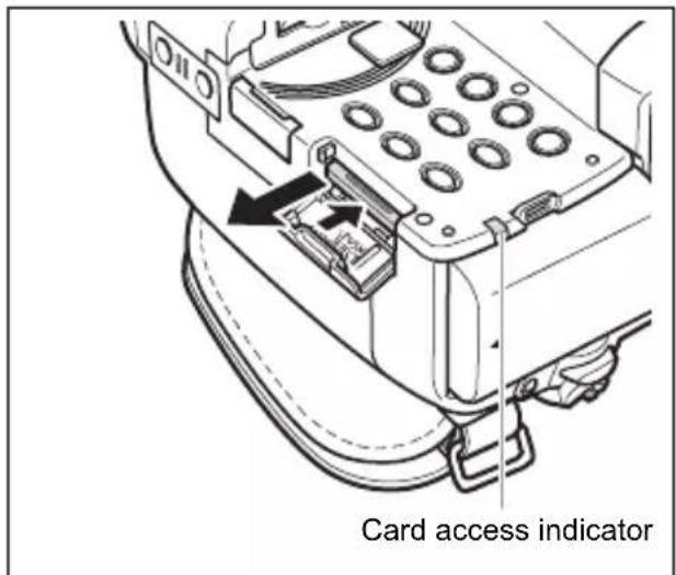 CANON MVX350i - Removing the Card - 1