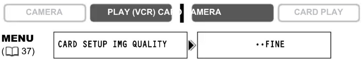 CANON MVX350i - Changing the Still Image Quality - 1