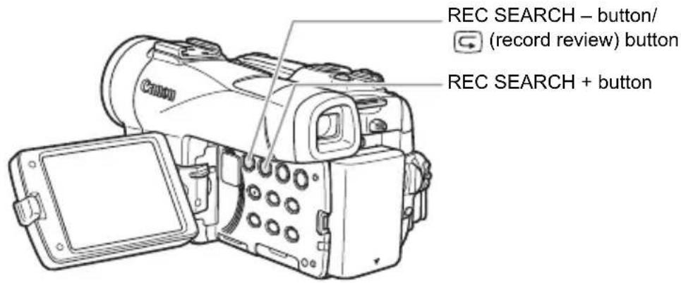 CANON MVX350i - Reviewing and Searching when Recording - 1