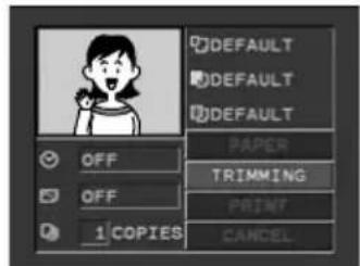 CANON MVX200i - In the print setting menu, turn the SET dial to select [TRIMMING] and press the SET dial. - 1