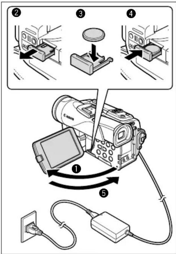 CANON MVX200i - Installing the Backup Battery - 2