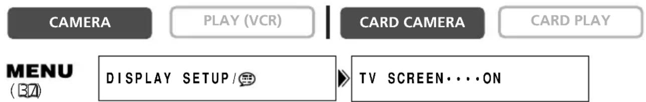 CANON MVX200i - Hiding/Showing the Displays on the TV Screen - 1