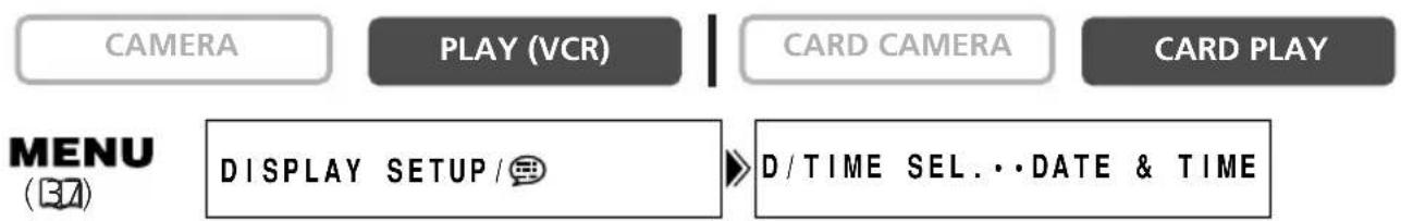 CANON MVX200i - Selecting the Date/Time Display Combination - 1