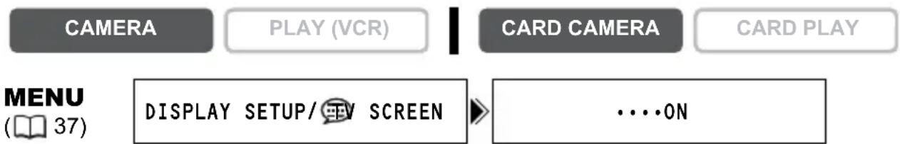 CANON MVX330i - Hiding/Showing the Displays on the TV Screen - 1