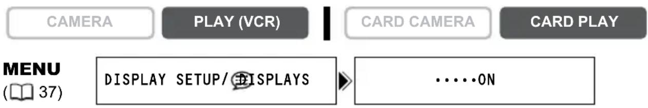 CANON MVX330i - Hiding the Displays on the LCD Screen - 1