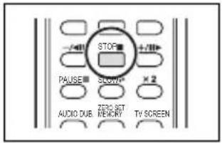 CANON MVX330i - Press the STOP button on the wireless controller to stop dubbing. - 1