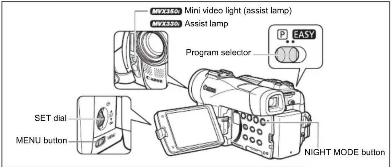 CANON MVX330i - Using the Night Modes - 3