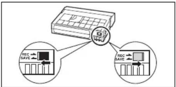 CANON MVX330i - Protecting Tapes from Accidental Erasure - 1