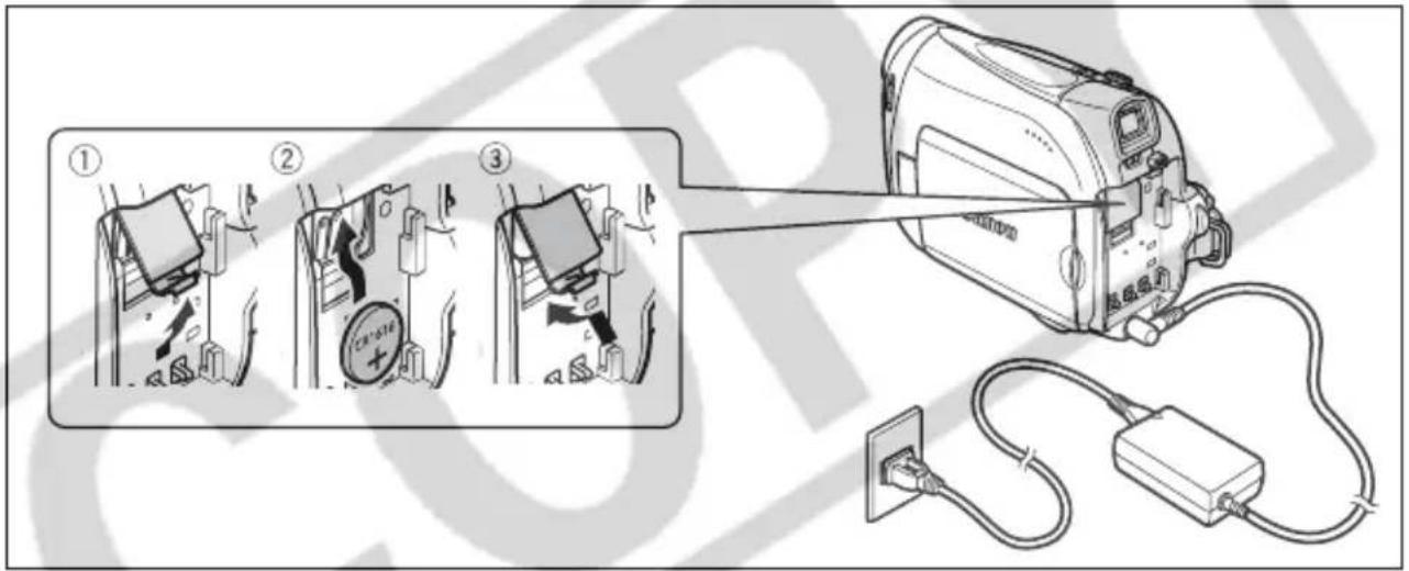 CANON MV900 - Installing the Backup Battery - 1