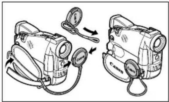 CANON MV630i - Attaching the Lens Cap - 1