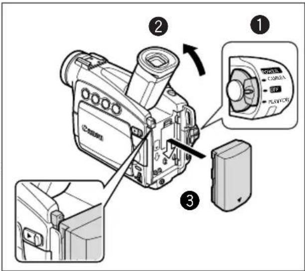 CANON MV700 - Attaching the Battery Pack - 1