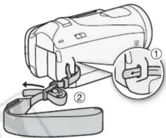 CANON Legria HF M46 - To attach an optional wrist strap - 1