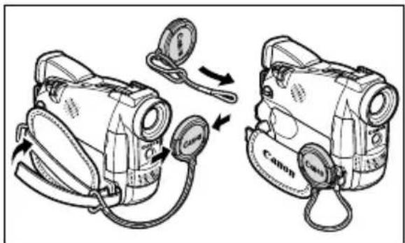 CANON MV650i - Attaching the Lens Cap - 1