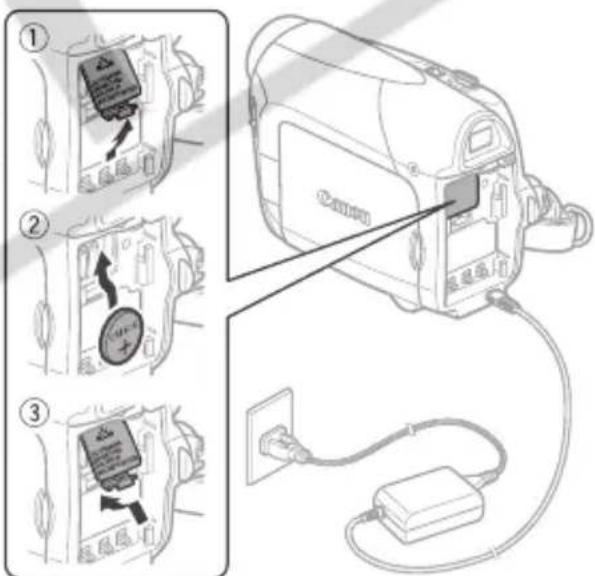 CANON MD101 - Installing the Backup Battery - 1