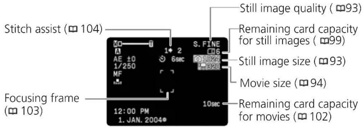 CANON MV750i - Screen Displays during Recording/Playback - 3