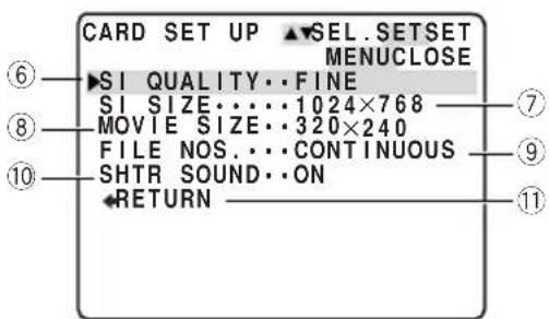 CANON MV5 - ③ Card set up submenu - 1