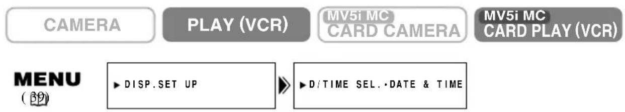 CANON MV5 - Selecting date/time - 3