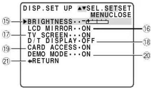 CANON MV5 - ④ Display set up submenu - 1