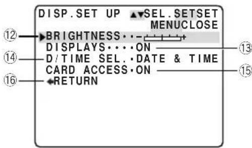 CANON MV5 - ③ Display set up submenu - 1
