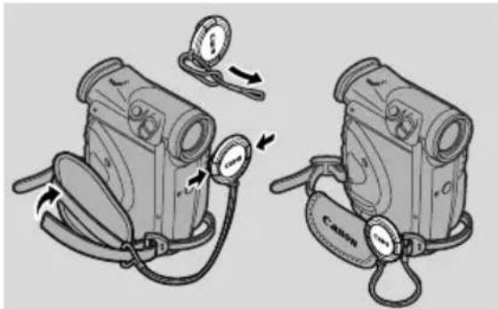 CANON MV5 - Preparing the lens cap - 1