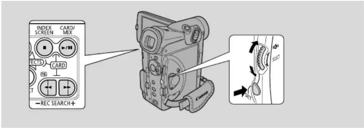 CANON MV5 - Copying Still Images from Memory Card to Tape - 3