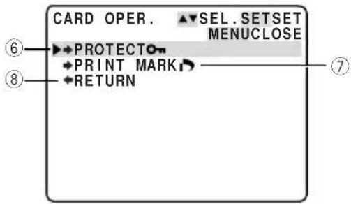 CANON MV5 - ①-2 Card operations submenu (when displaying an index screen) - 1