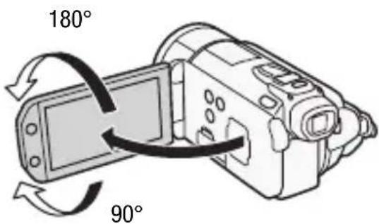 CANON Legria HF S200 - Open the LCD panel 90 degrees. - 1