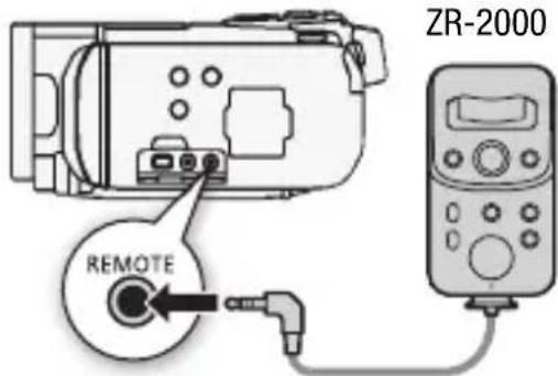 CANON Legria HF S200 - Connect the optional ZR-2000 or ZR-1000 Zoom Remote Controller to the REMOTE terminal on the camcorder. - 1