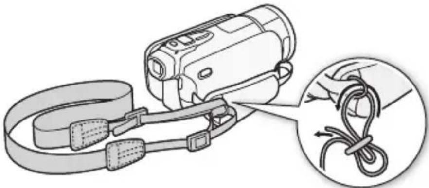 CANON Legria HF S200 - To attach an optional shoulder strap - 1