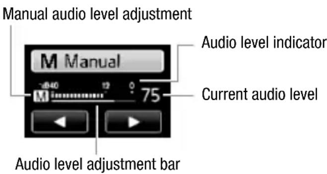 CANON Legria HF S200 - [FUNC.] ➤ [Mus. Mic. Level] ➤ [M Manual] - 1