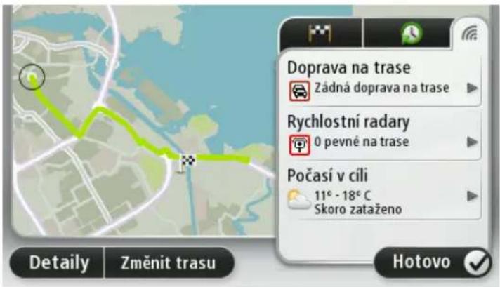 Doprava na trase Zádná doprava na trase Rychlostní radary 0 pevné na trase Počasí v cíli 11° - 18° C Skoro zataženo Hotovo Detaily Změnit trasu